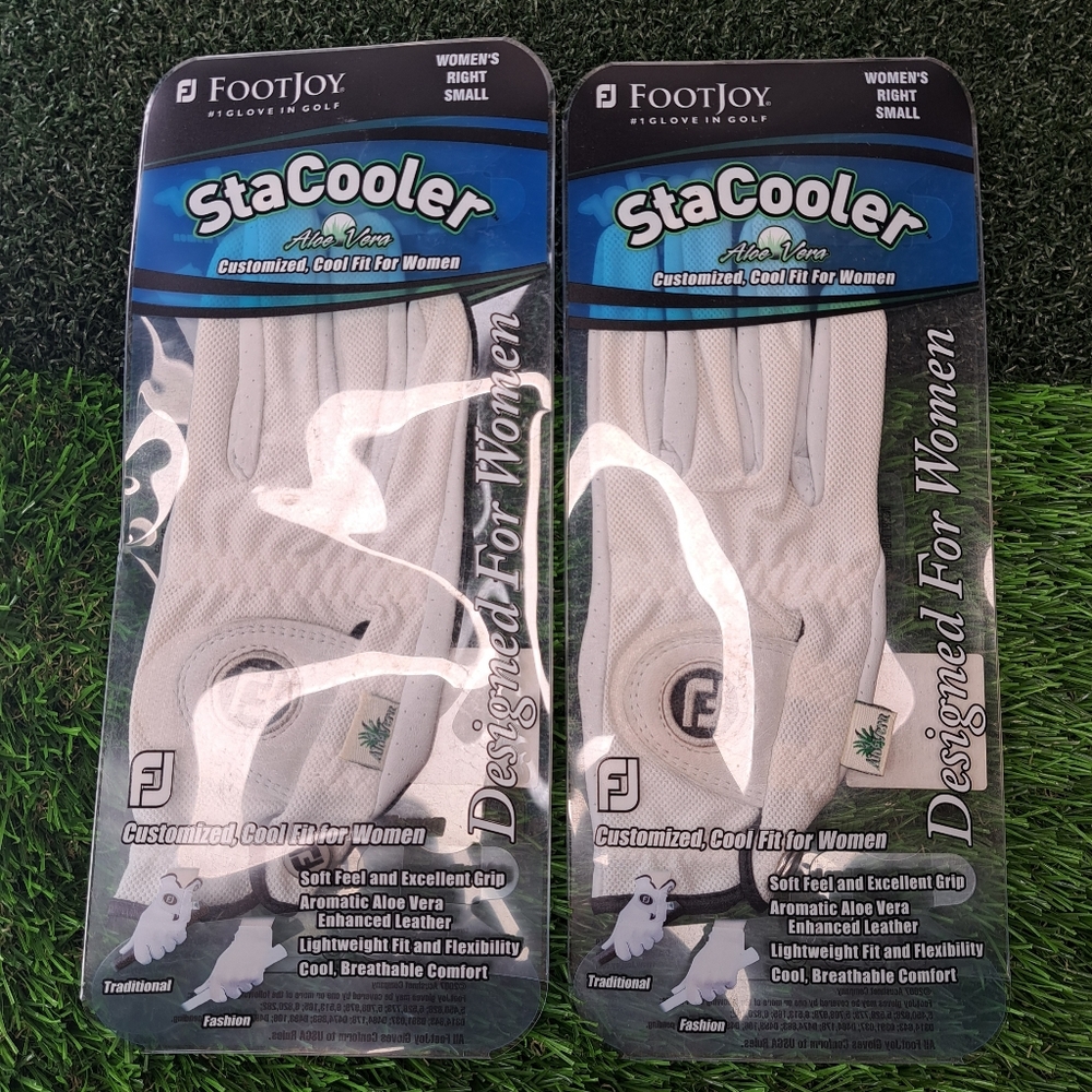 FootJoy Women's StaCooler Golf Gloves (White) Pearl Small Right Lot Of 2.